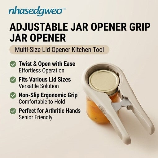 nhasedgweo™ Adjustable Jar Opener Grip – Multi-Size Lid Opener Kitchen Tool