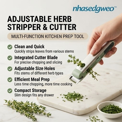 nhasedgweo™ Adjustable Herb Stripper & Cutter – Multi-Function Kitchen Prep Tool
